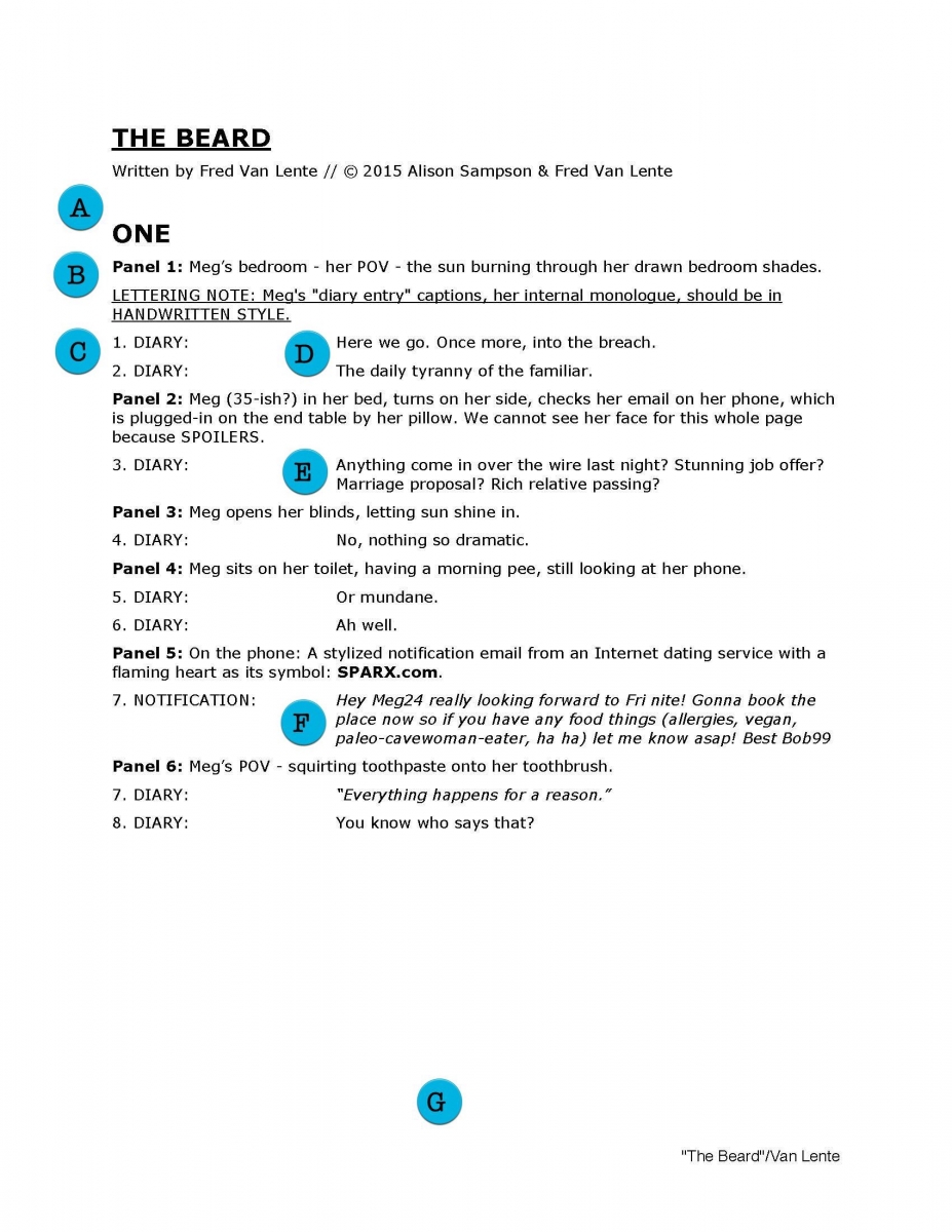 Anatomy of a Comic Script  Creator Resource