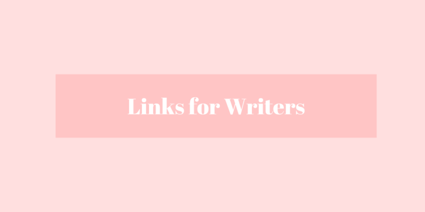 banner with text reading "links for writers"